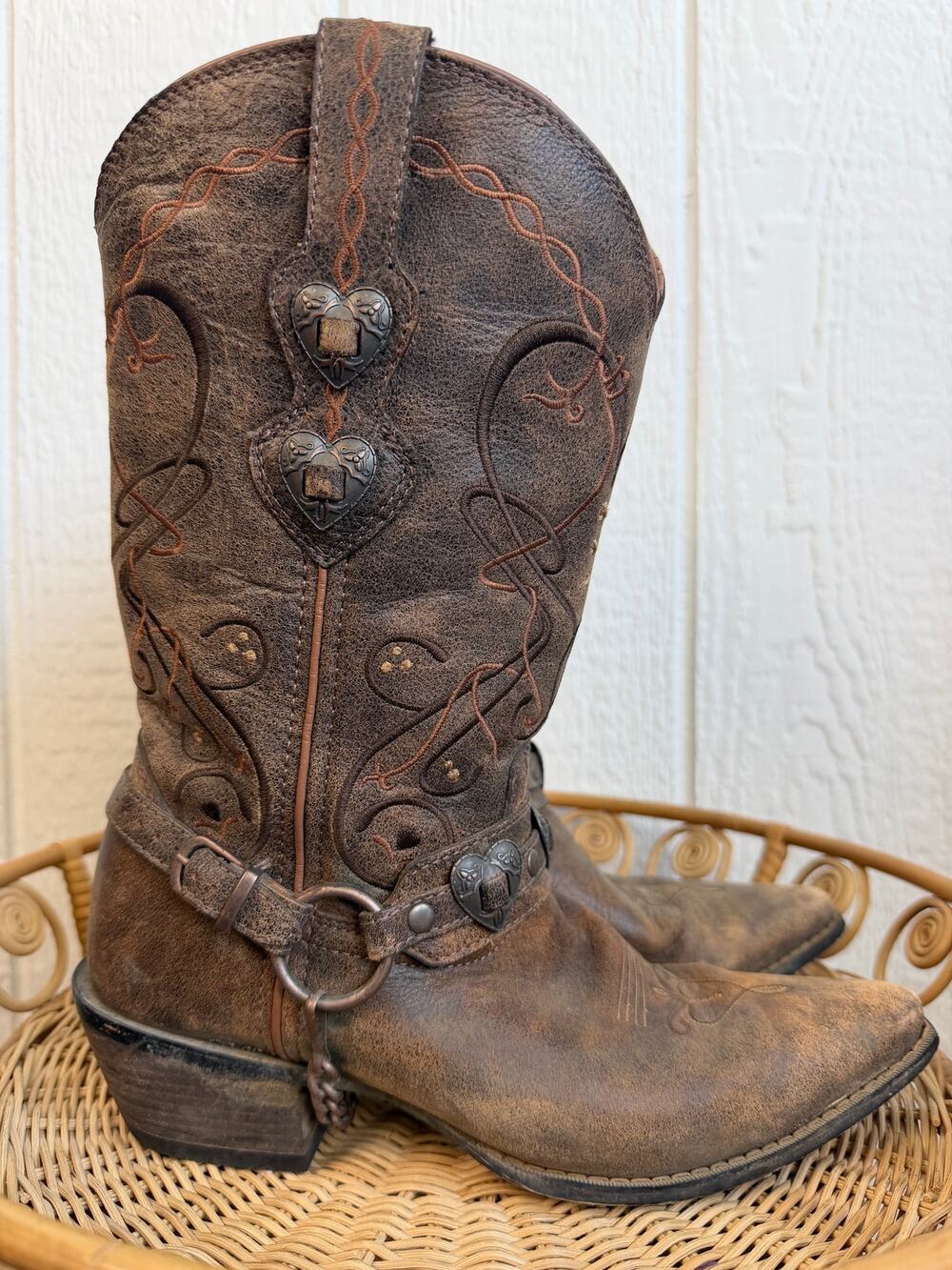 Durango Crush Heartbreaker Pointed Toe Women’s Cowboy Boots Sz 7.5